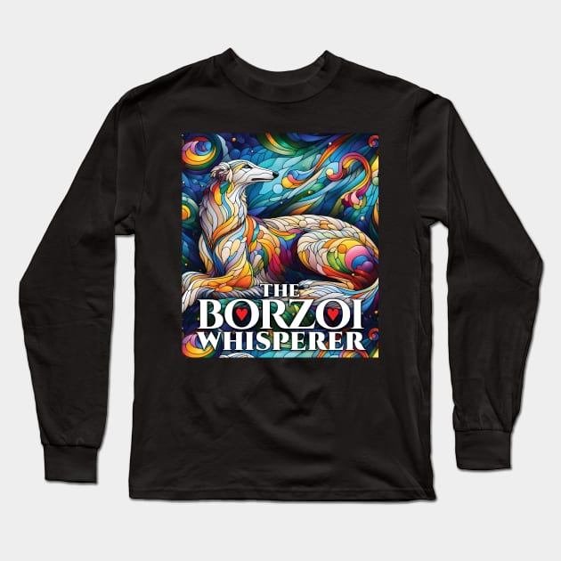 The borzoi whisperer. I love borzois. Long Sleeve T-Shirt by MrPila